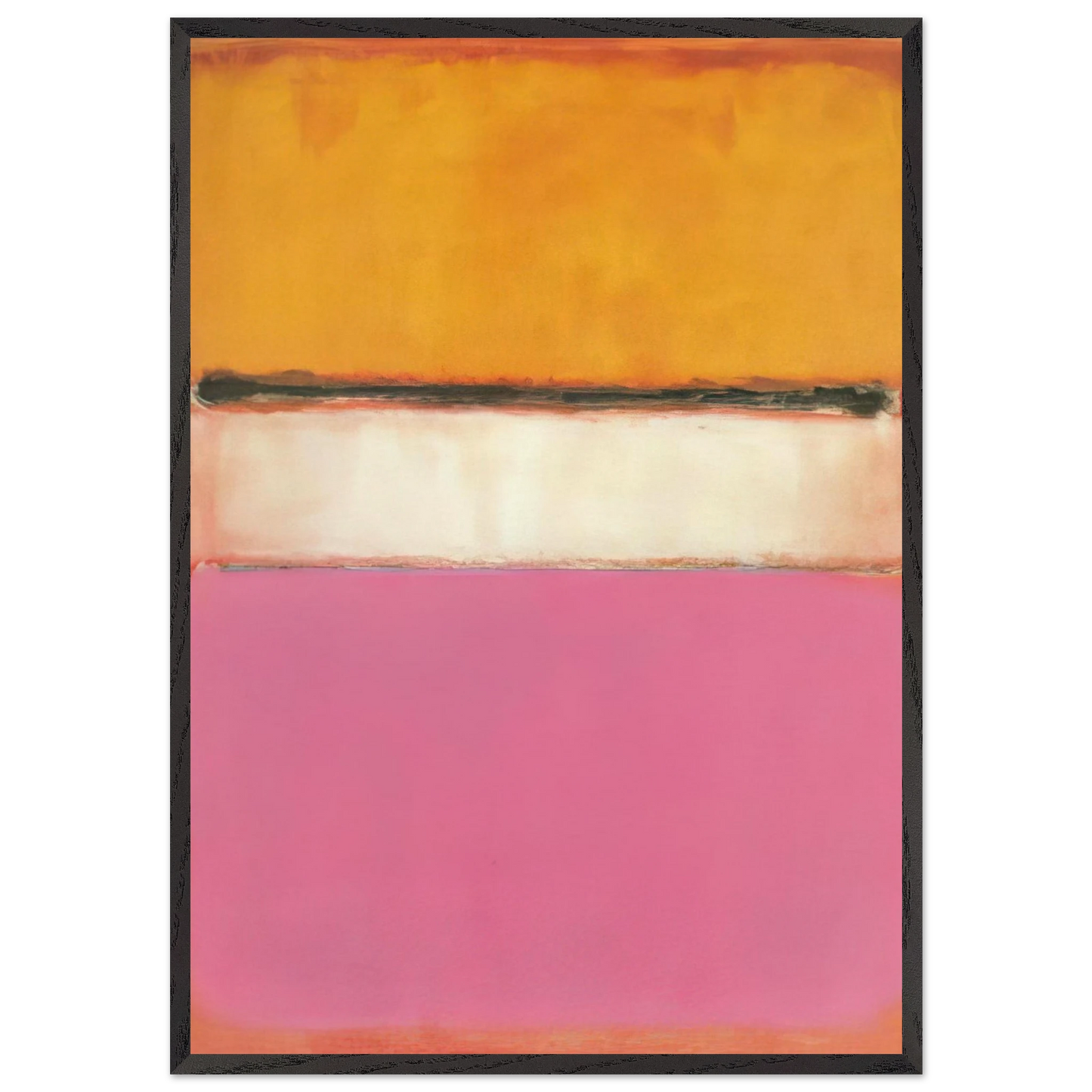 White Center Yellow Pink and Lavender on Rose - 1950 - Mark Rothko Framed Art Print – Black Wooden Frame - Default Title - -Framed Art Print