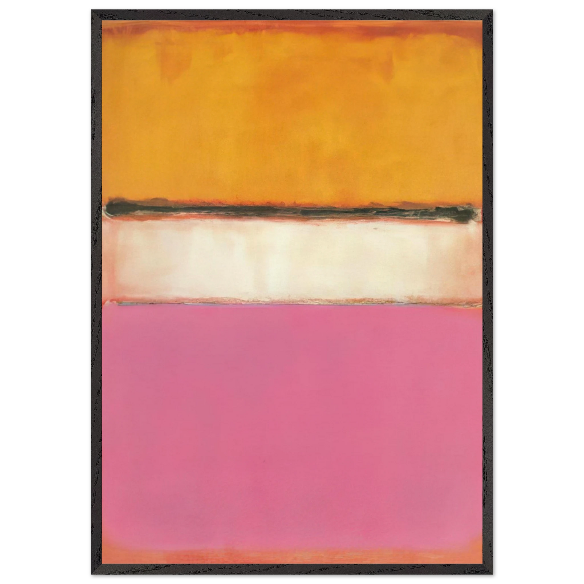 White Center Yellow Pink and Lavender on Rose - 1950 - Mark Rothko Framed Art Print – Black Wooden Frame - Default Title - -Framed Art Print