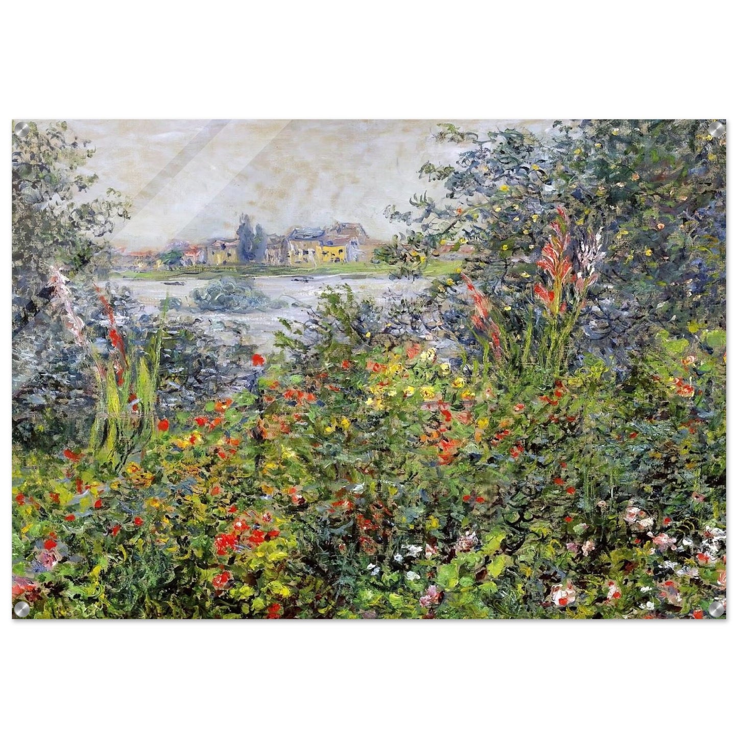 Flowers at Vetheuil - claude monet Acrylic Print - 70x100 cm / 28x40″ inches