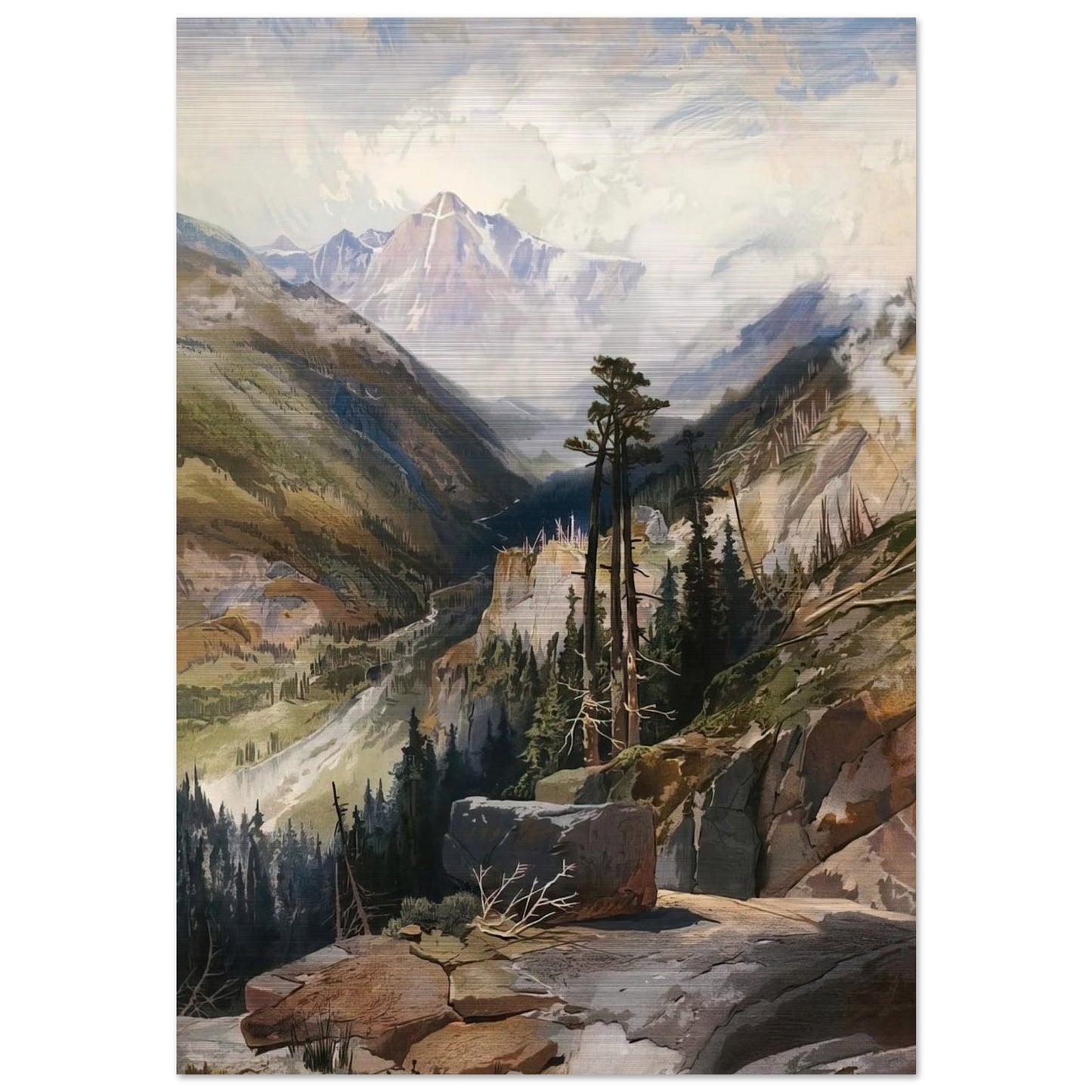 The Mountain of the Holy Cross Colorado - Thomas Moran Brushed Aluminum Print - 70x100 cm / 28x40 inches | Thomas Moran Aluminum Print | Thomas Moran Prints