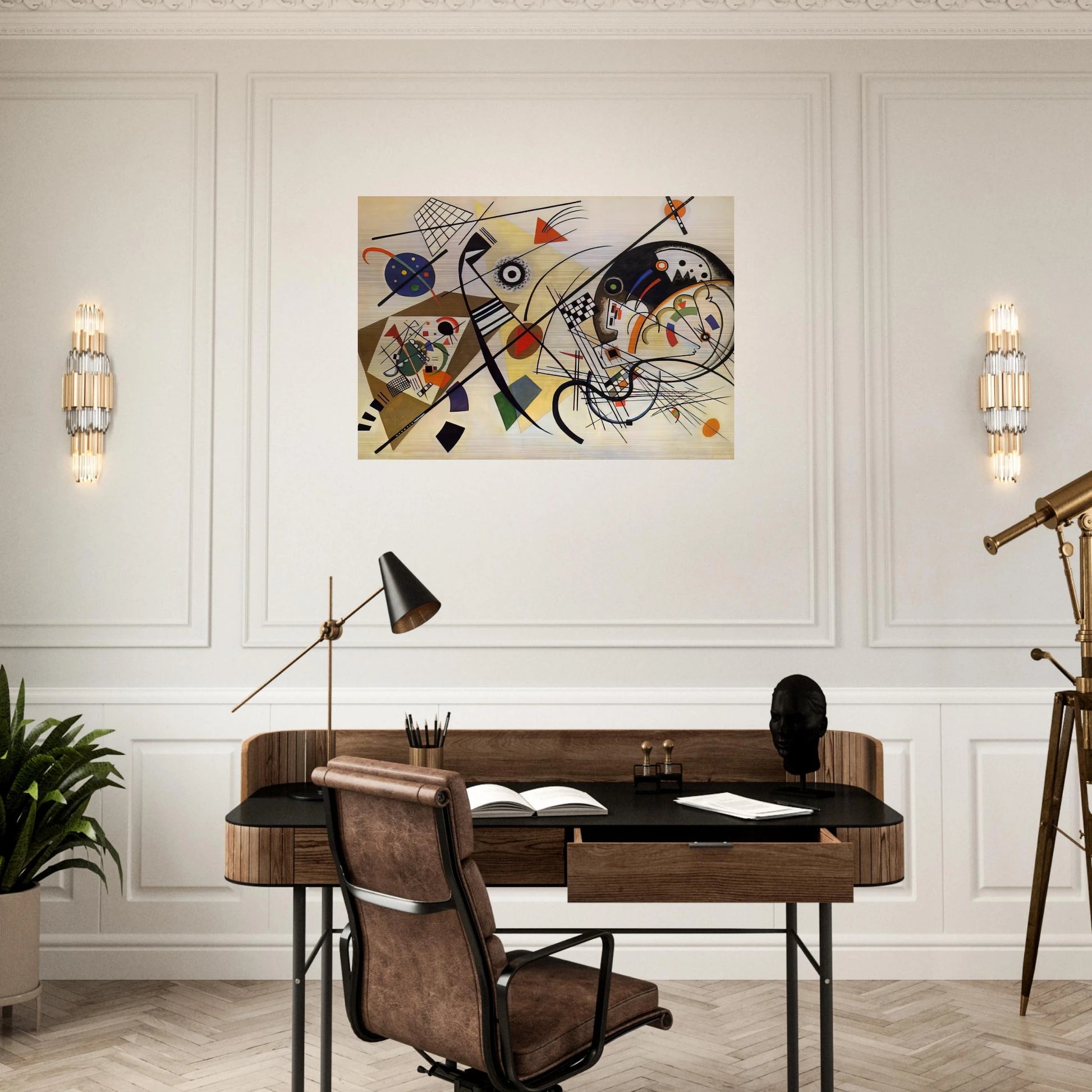 TRANSVERSE LINE 1923 - Wassily Kandinsky Brushed Aluminum Print - 70x100 cm / 28x40 inches | Wassily Kandinsky Aluminum Print | Wassily Kandinsky Prints