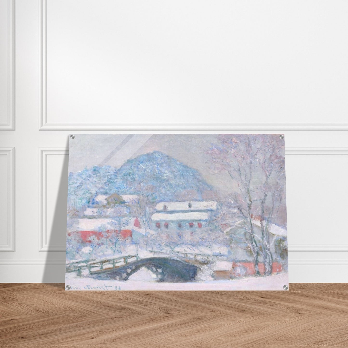 Norway, Sandviken Village in the Snow - claude monet Acrylic Print - 70x100 cm / 28x40″ inches