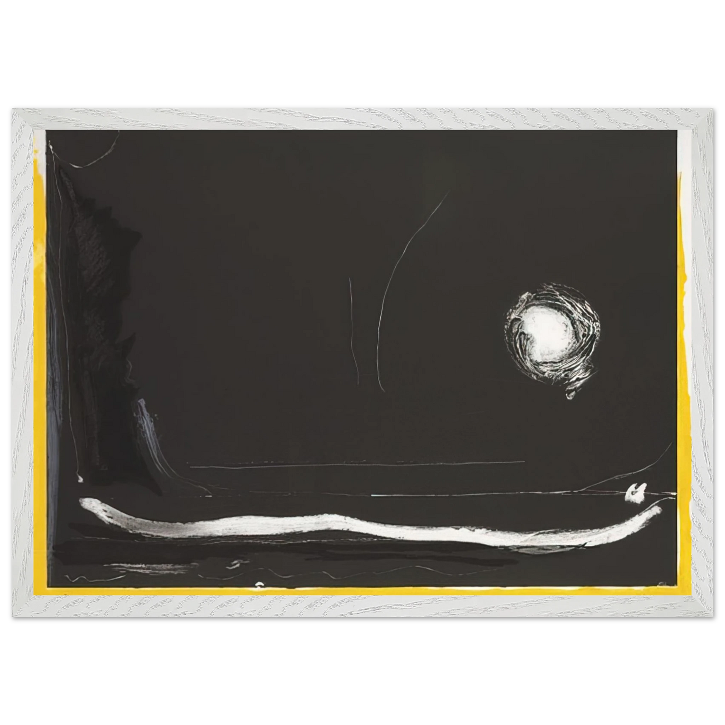 Helen Frankenthaler - Yellow Jack - 1985 Wall art - A2 (42 x 59.4  cm) - Premium Wooden Framed Poster With Fine Art Paper - Wood frame