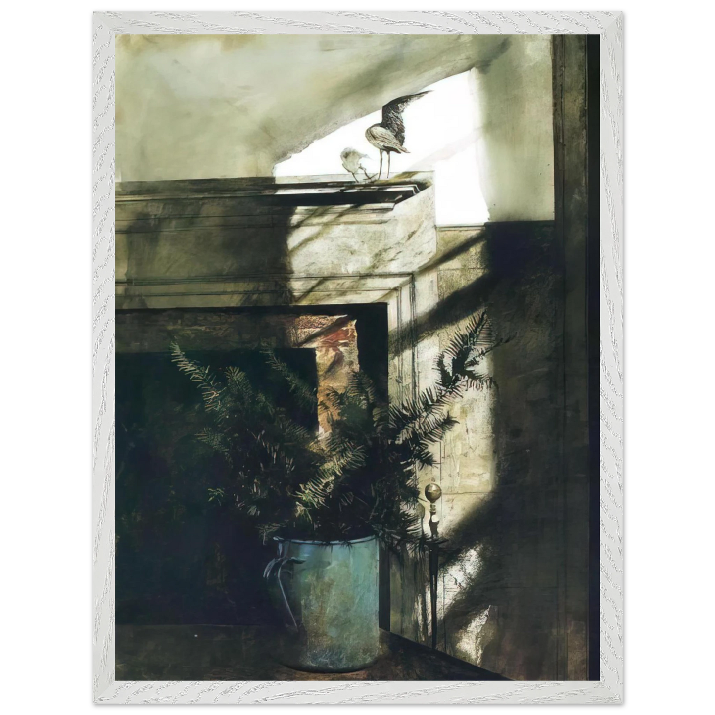 Andrew Wyeth - BIRD IN THE HOUSE Wall Art - 60x80 cm / 24x32 inches - Premium Wooden Framed Poster With Fine Art Paper - Black frame