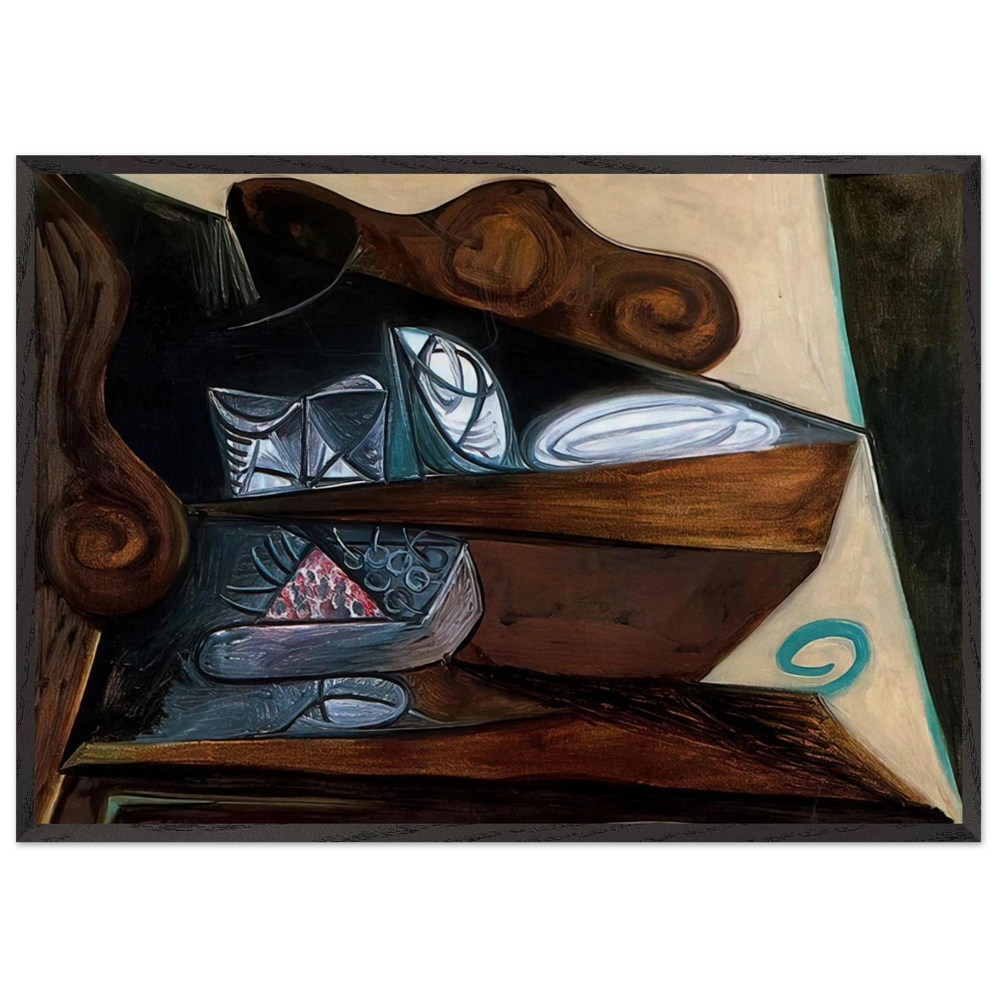 The buffet of  Catalan  - Pablo Picasso Framed Art Print – Black Wooden Frame - Default Title - -Framed Art Print