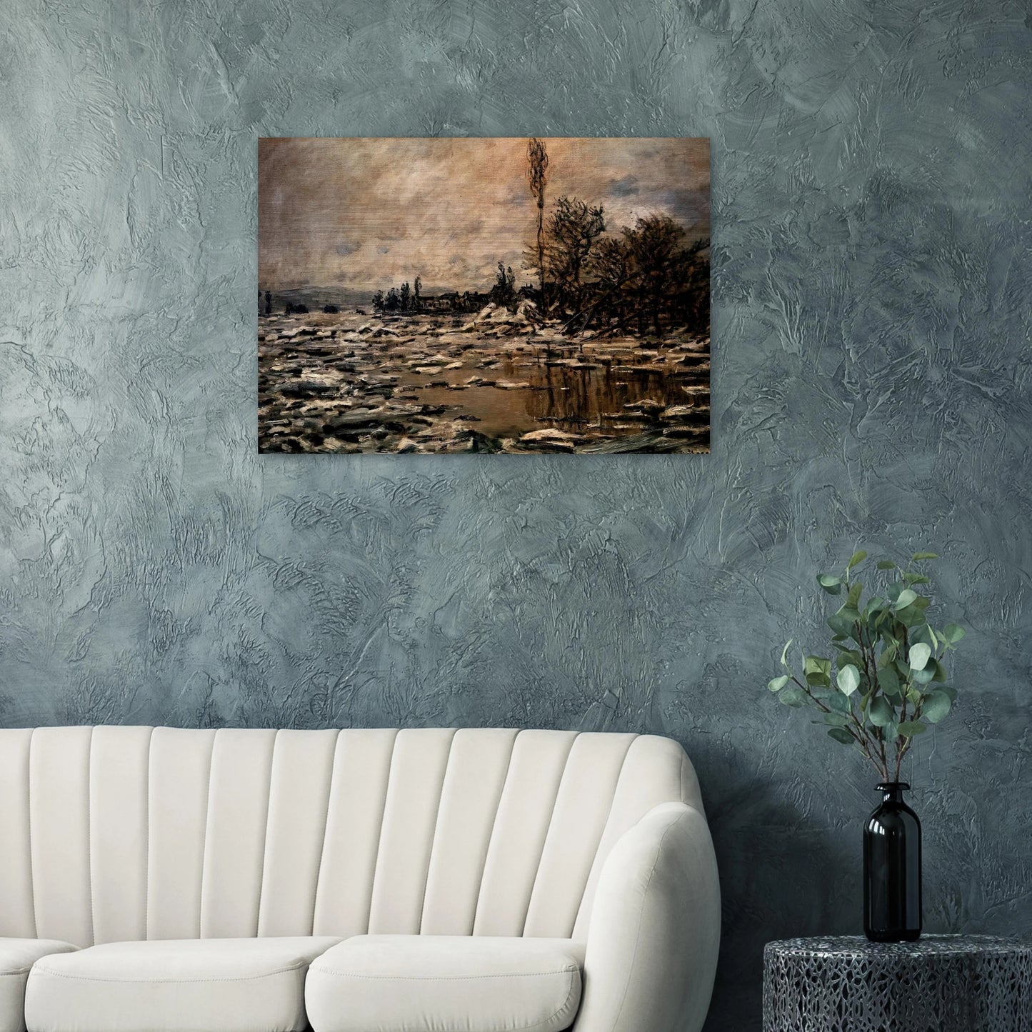 The Break-up of the Ice - claude monet Brushed Aluminum Print - 70x100 cm / 28x40 inches | claude monet Aluminum Print | claude monet Prints