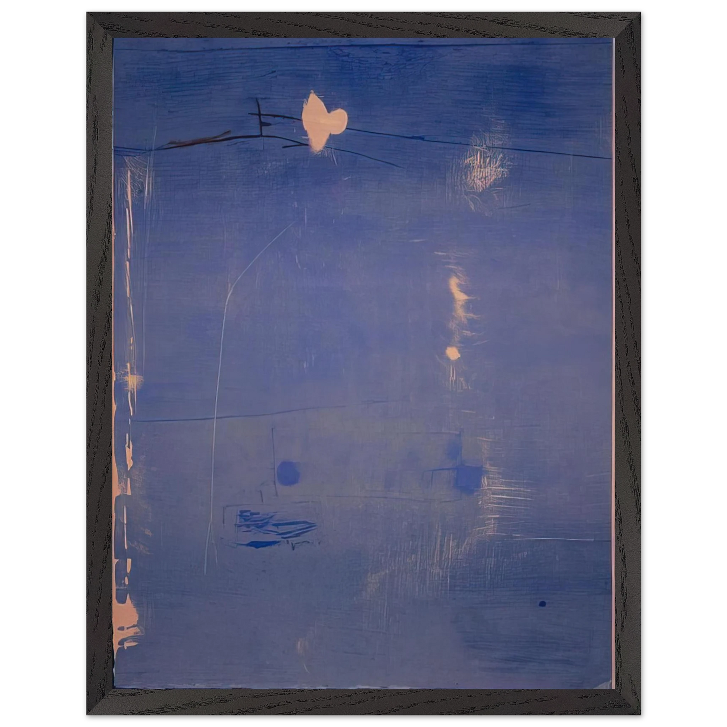 Helen Frankenthaler - Cameo - 1980 Wall art - 30x45 cm / 12x18 inches - Premium Wooden Framed Poster With Fine Art Paper - Black frame