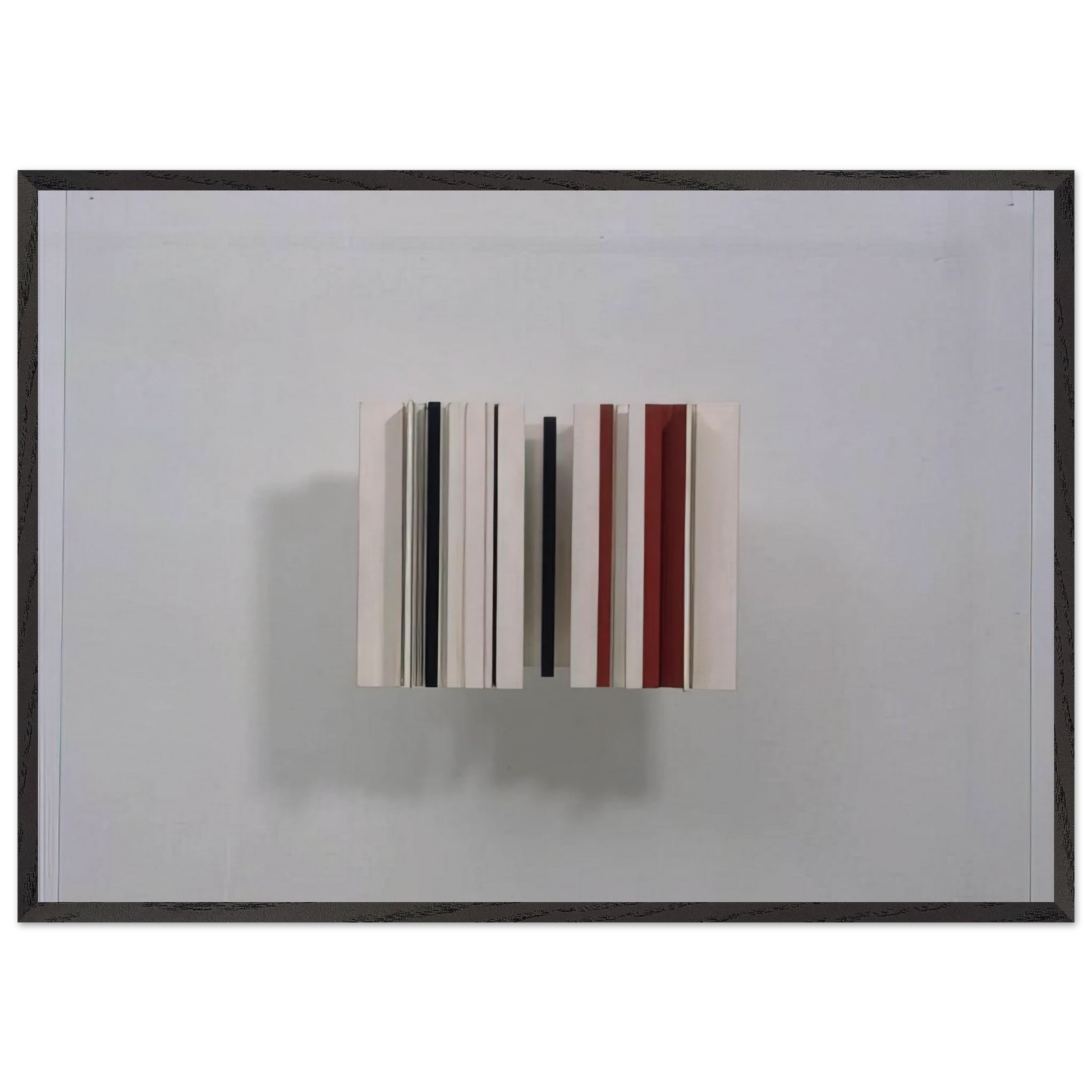 RELIEF CONSTRUCTION IN WHITE BLACK AND MAROON 1963 - Victor Pasmore Framed Art Print – Black Wooden Frame - Default Title - -Framed Art Print