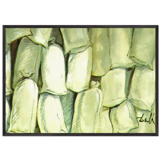 SET DESIGN FOR THE BALLET LOS SACOS DEL MOLINERO 3 - Salvador Dali Framed Art Print – Black Wooden Frame - Default Title - -Framed Art Print