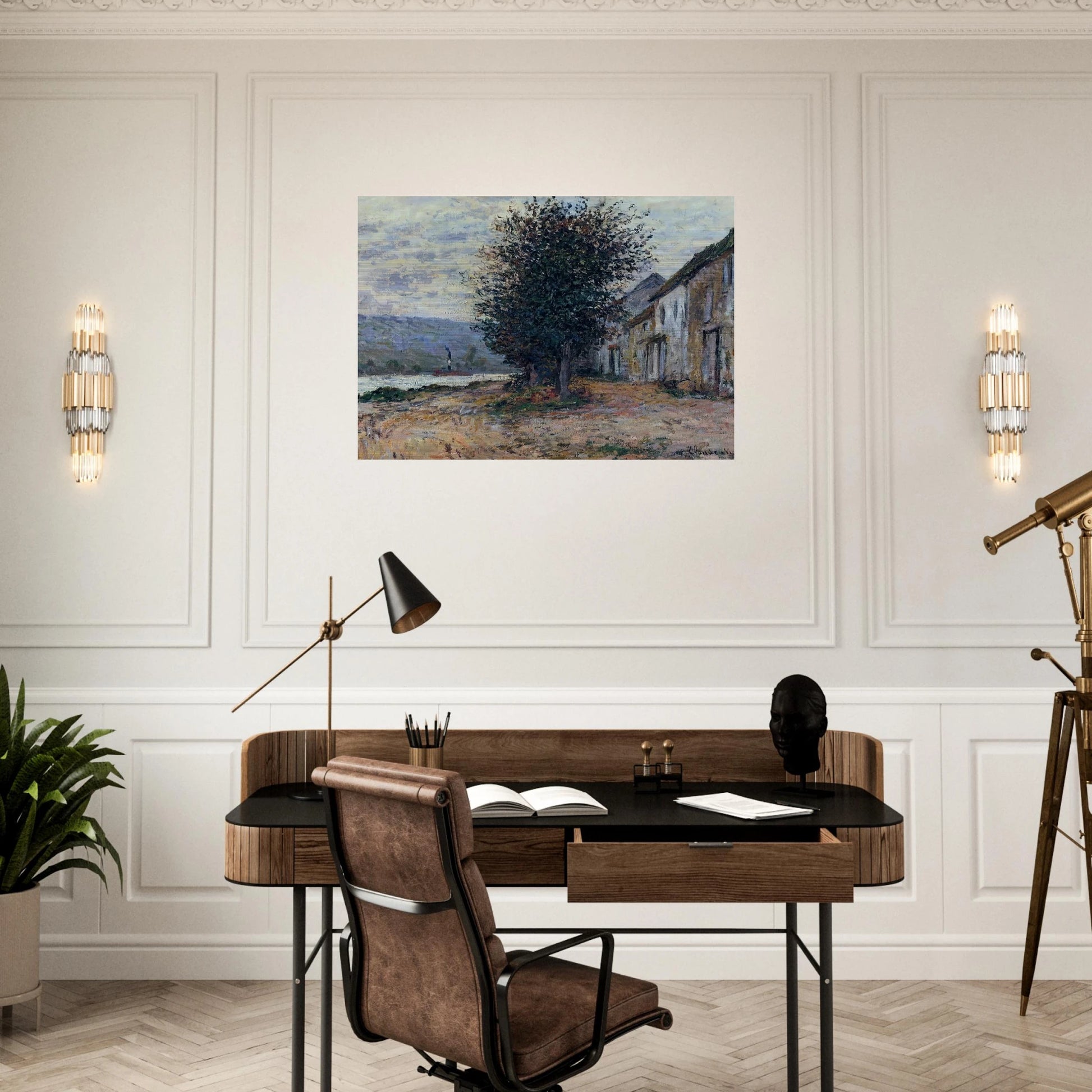 The Banks of the Seine - claude monet Brushed Aluminum Print - 70x100 cm / 28x40 inches | claude monet Aluminum Print | claude monet Prints