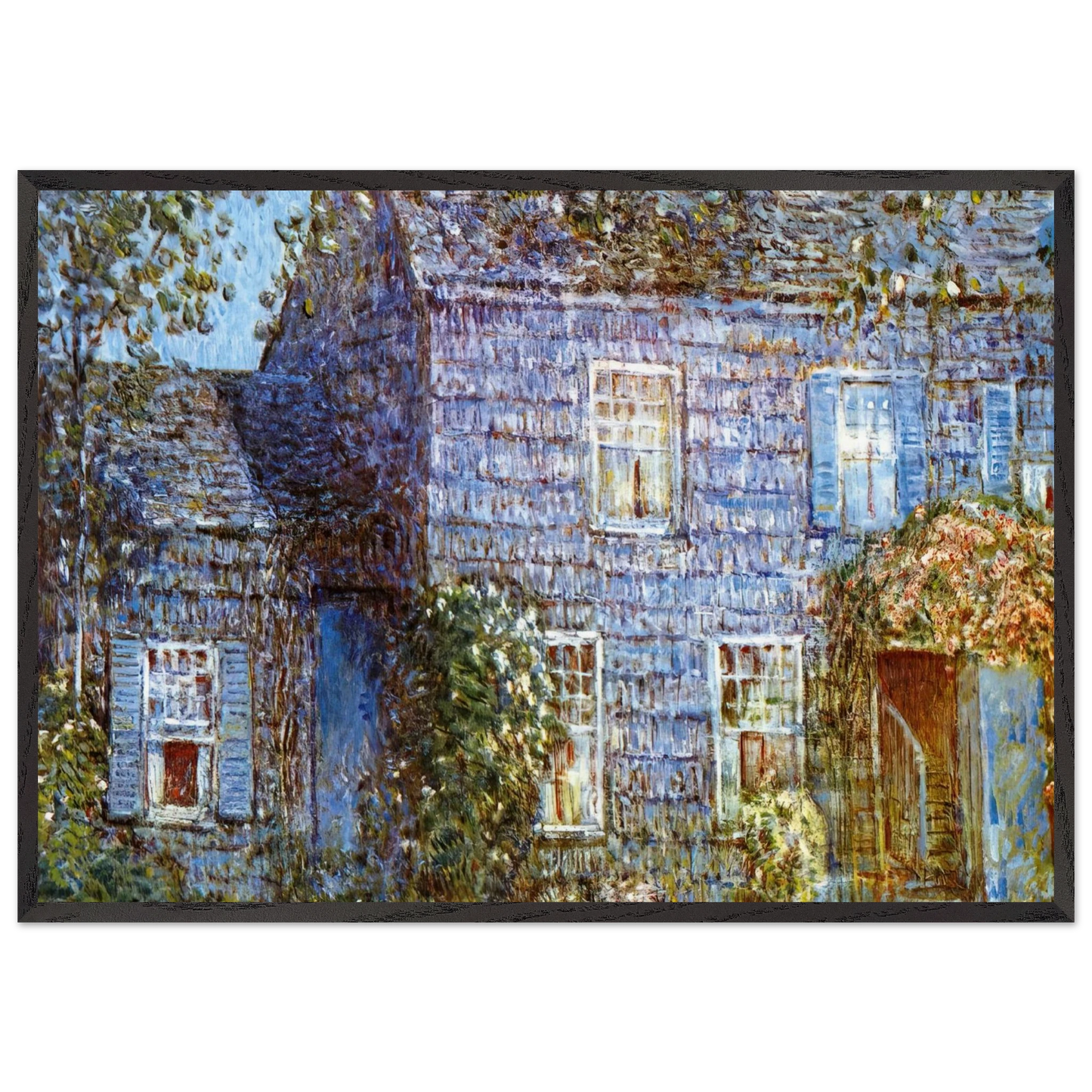 Hutchison House Easthampton - Childe Hassam Framed Art Print – Black Wooden Frame - Default Title - -Framed Art Print