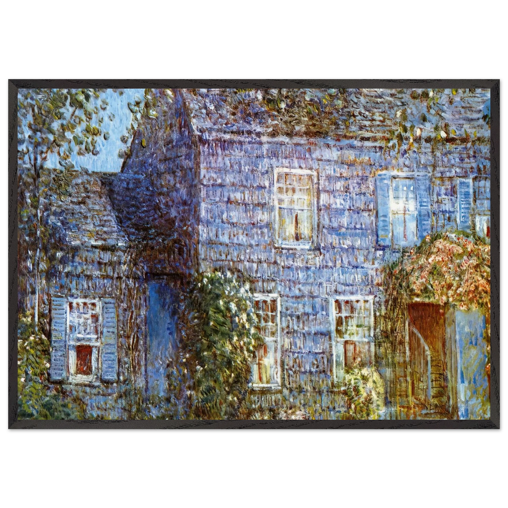 Hutchison House Easthampton - Childe Hassam Framed Art Print – Black Wooden Frame - Default Title - -Framed Art Print