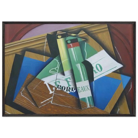 THE BORDEAUX BOTTLE 1915 - Juan Gris Framed Art Print – Black Wooden Frame - Default Title - -Framed Art Print