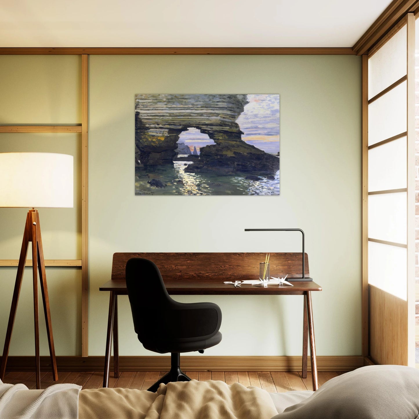 Port d `Amount Etretat - claude monet Brushed Aluminum Print - 70x100 cm / 28x40 inches | claude monet Aluminum Print | claude monet Prints