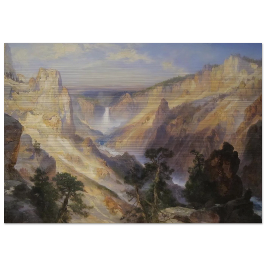 Grand Canyon of the Yellowstone, Wyoming - Thomas Moran Brushed Aluminum Print - 70x100 cm / 28x40 inches | Thomas Moran Aluminum Print | Thomas Moran Prints