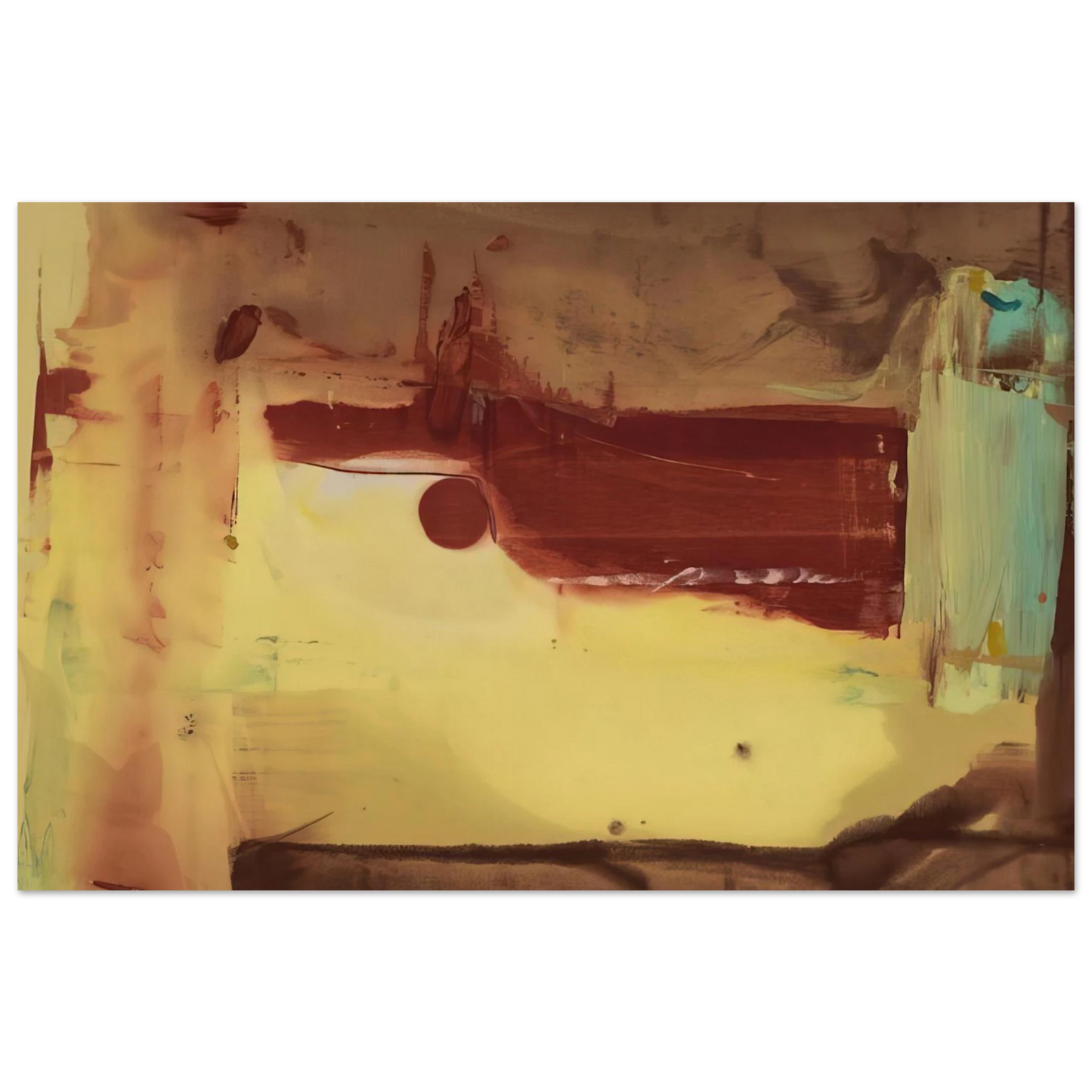 Helen Frankenthaler - Desert Pass - 1976 Wall art - 20x25 cm / 8x10 inches - Premium Wooden Framed Poster With Fine Art Paper - White frame