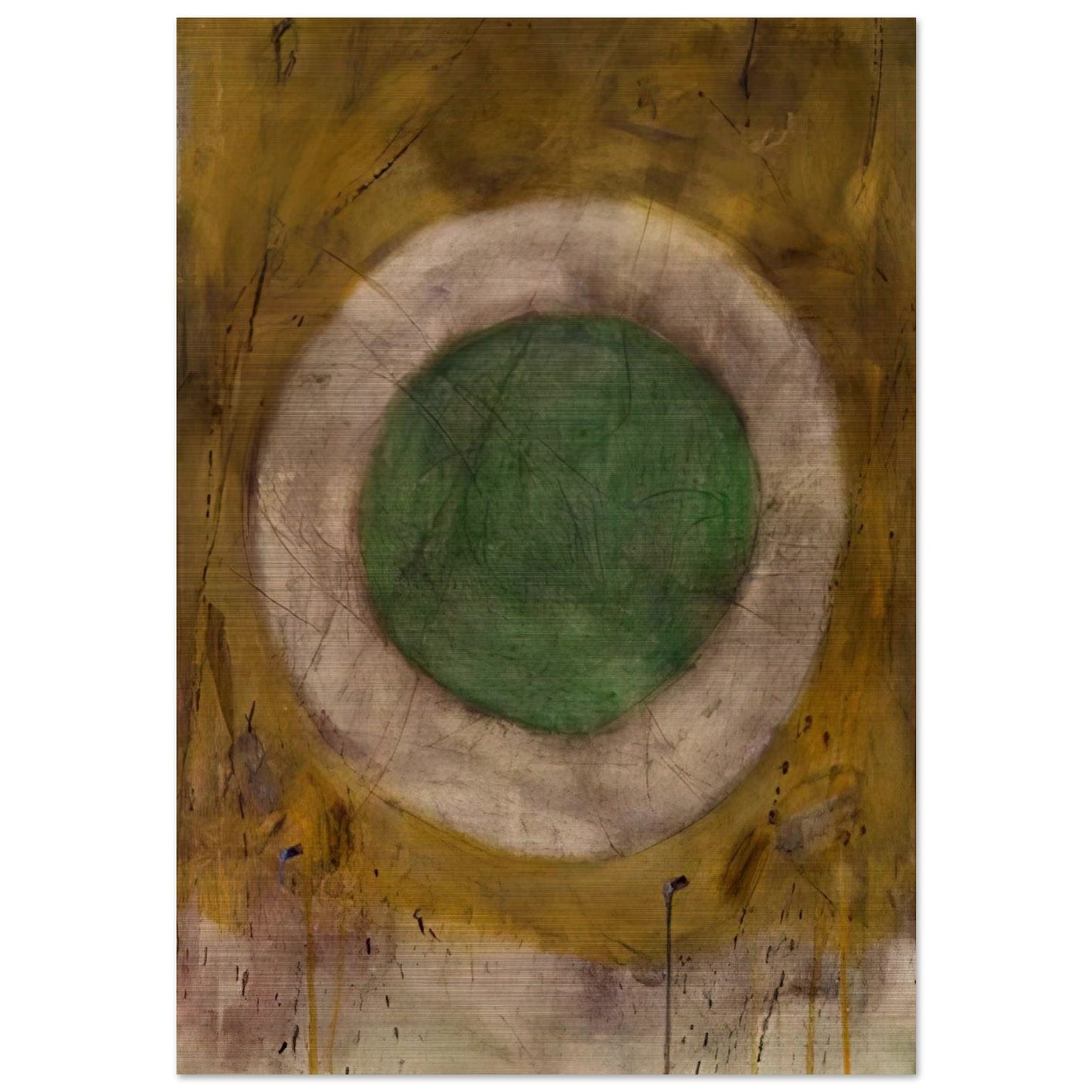 Green Glow - 1958 - Gene Davis Brushed Aluminum Print - 70x100 cm / 28x40 inches | Gene Davis Aluminum Print | Gene Davis Prints