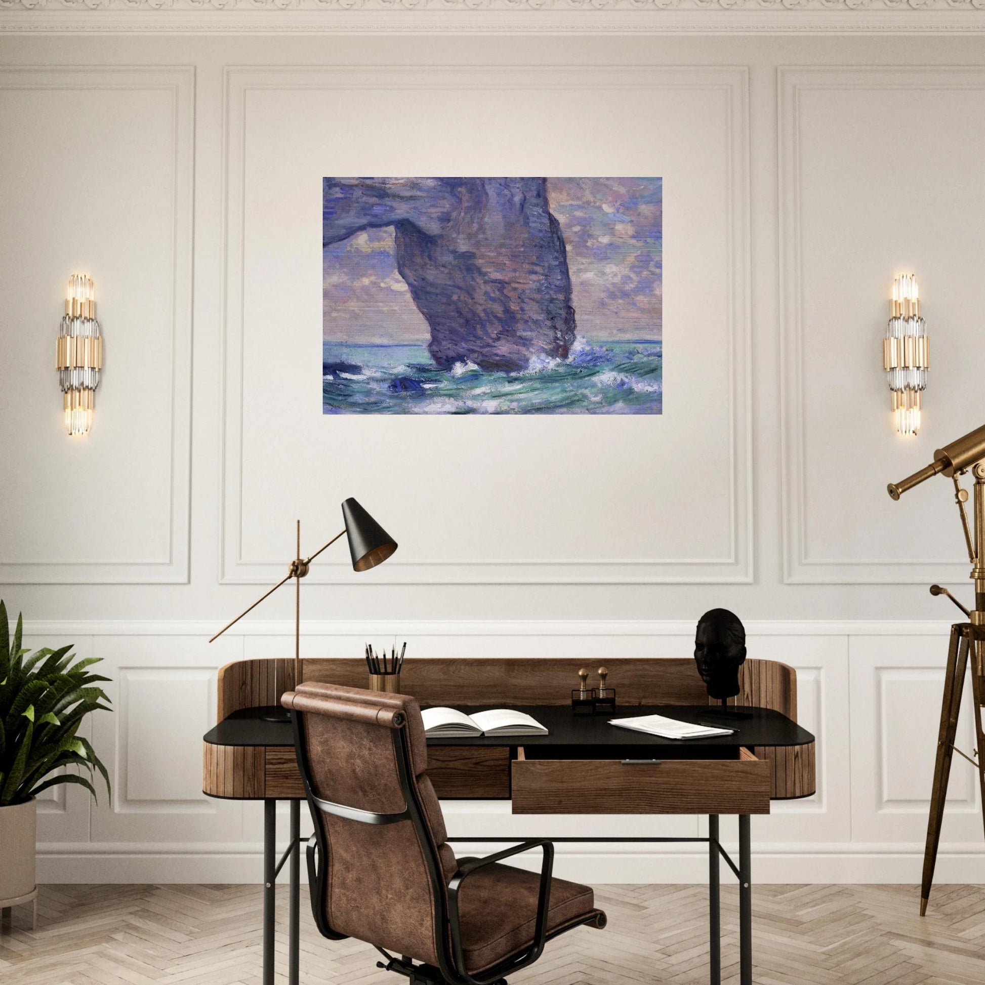 The Manneport, Seen from Below - claude monet Brushed Aluminum Print - 70x100 cm / 28x40 inches | claude monet Aluminum Print | claude monet Prints