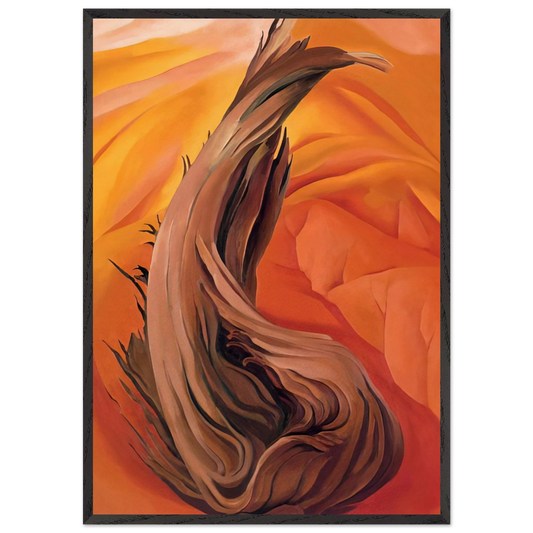 Stump in Red Hills - Georgia OKeeffe Framed Art Print – Black Wooden Frame - Default Title - -Framed Art Print