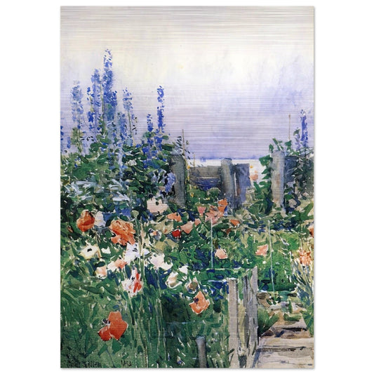 Home of the Hummingbird - Childe Hassam Brushed Aluminum Print - 70x100 cm / 28x40 inches | Childe Hassam Aluminum Print | Childe Hassam Prints