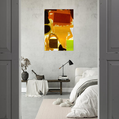 Abstract Painting with Boxes 2 - 1963 - Ronnie Landfield Brushed Aluminum Print - 70x100 cm / 28x40 inches | Ronnie Landfield Aluminum Print | Ronnie Landfield Prints