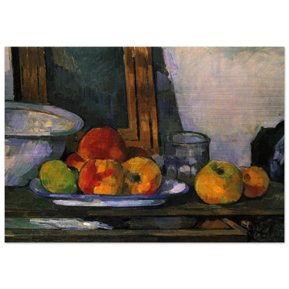 Still life with open drawer - Paul Cézanne Brushed Aluminum Print - 70x100 cm / 28x40 inches | Paul Cézanne Aluminum Print | Paul Cézanne Prints