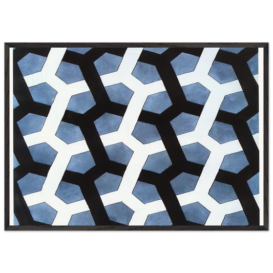INTERLACED HEXAGON - MC Escher Framed Art Print – Black Wooden Frame - Default Title - -Framed Art Print