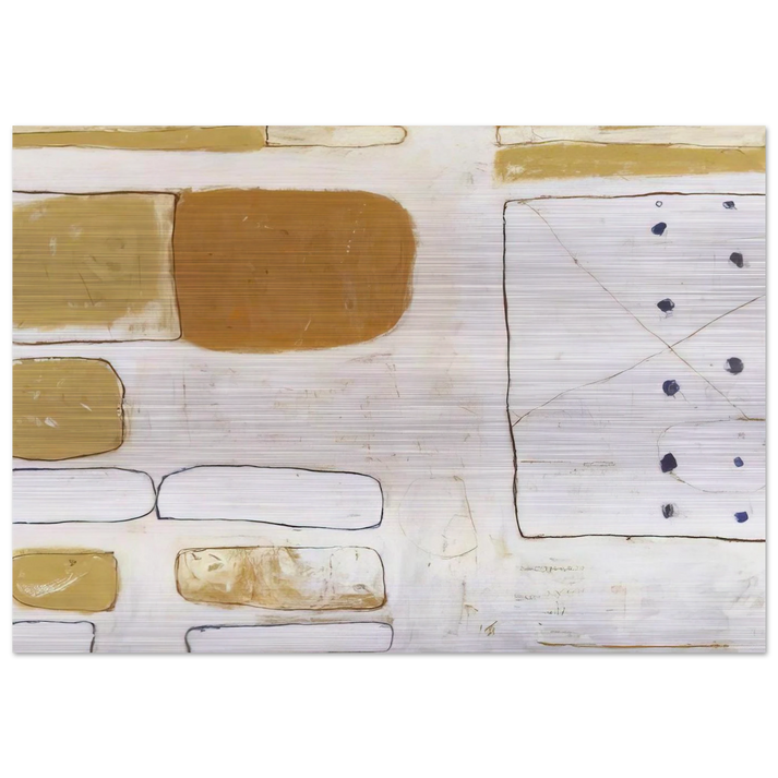 White, Sand and Ochre - 1961 - William Scott Brushed Aluminum Print - 70x100 cm / 28x40 inches | William Scott Aluminum Print | William Scott Prints