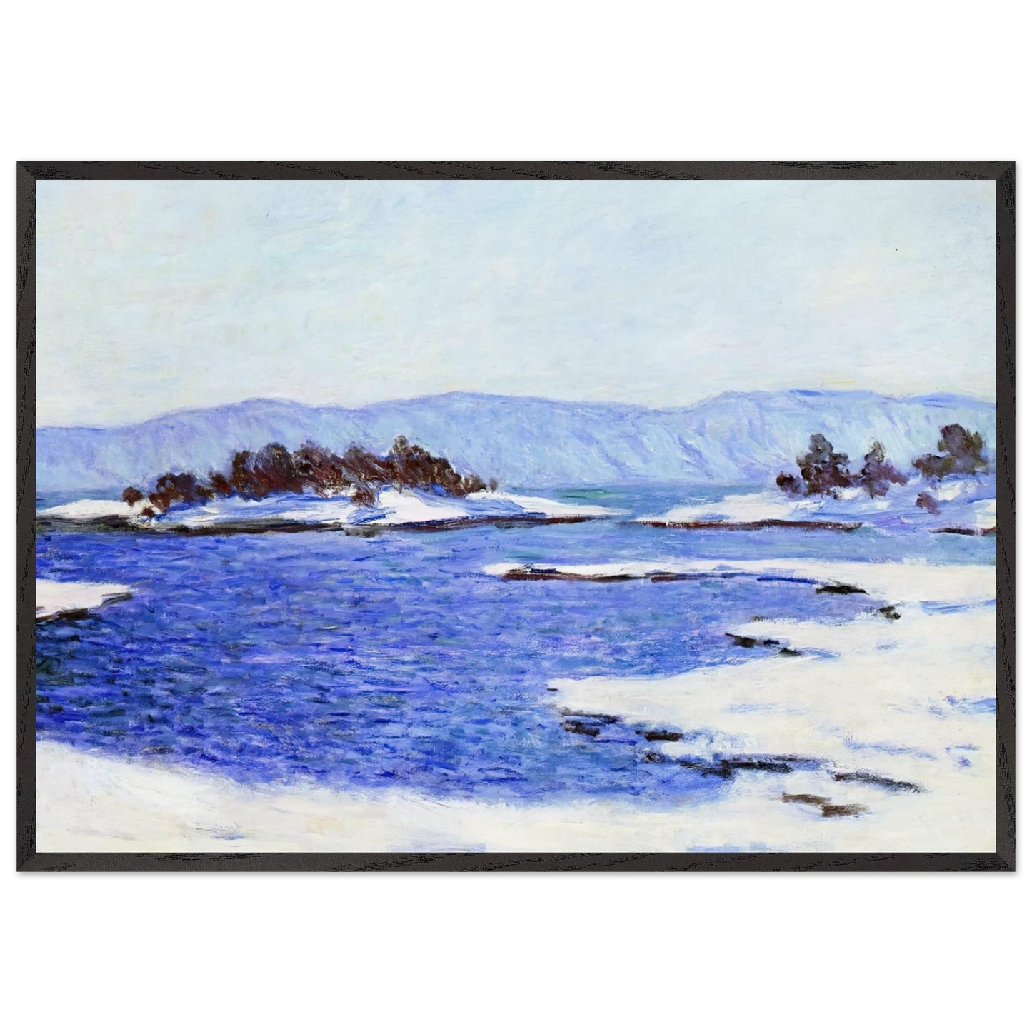 The Banks of the Fjord at Christiania - claude monet Framed Art Print – Black Wooden Frame - Default Title - -Framed Art Print