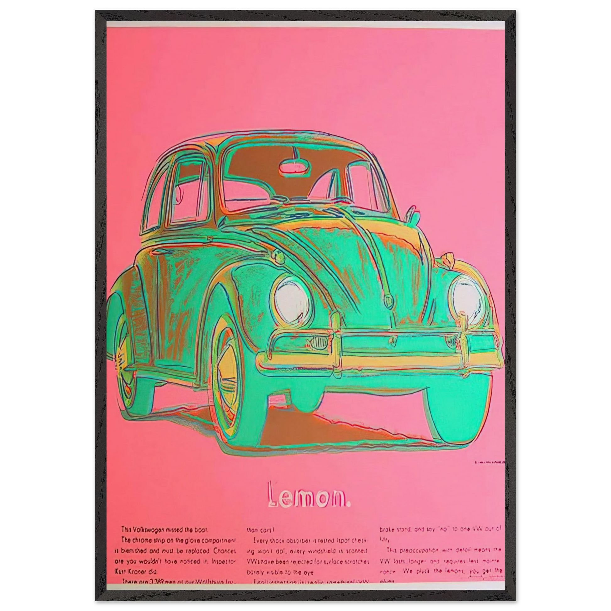 Volkswagen - Andy Warhol Framed Art Print – Black Wooden Frame - Default Title - -Framed Art Print