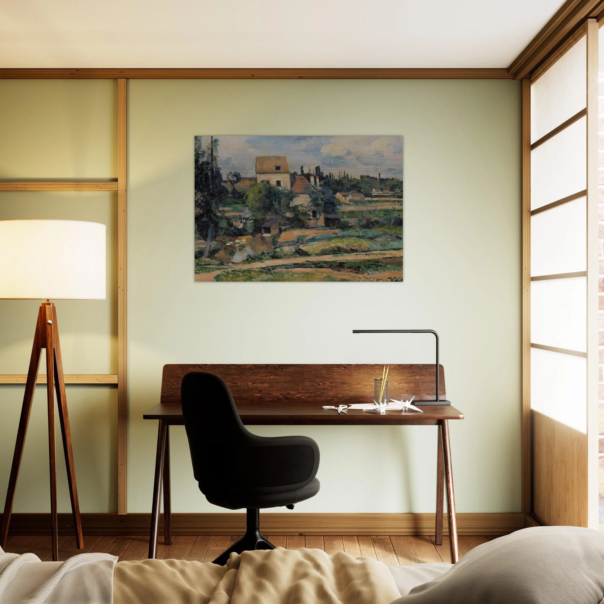 Moulin de la Couleuvre at Pontoise - Paul Cézanne Brushed Aluminum Print - 70x100 cm / 28x40 inches | Paul Cézanne Aluminum Print | Paul Cézanne Prints
