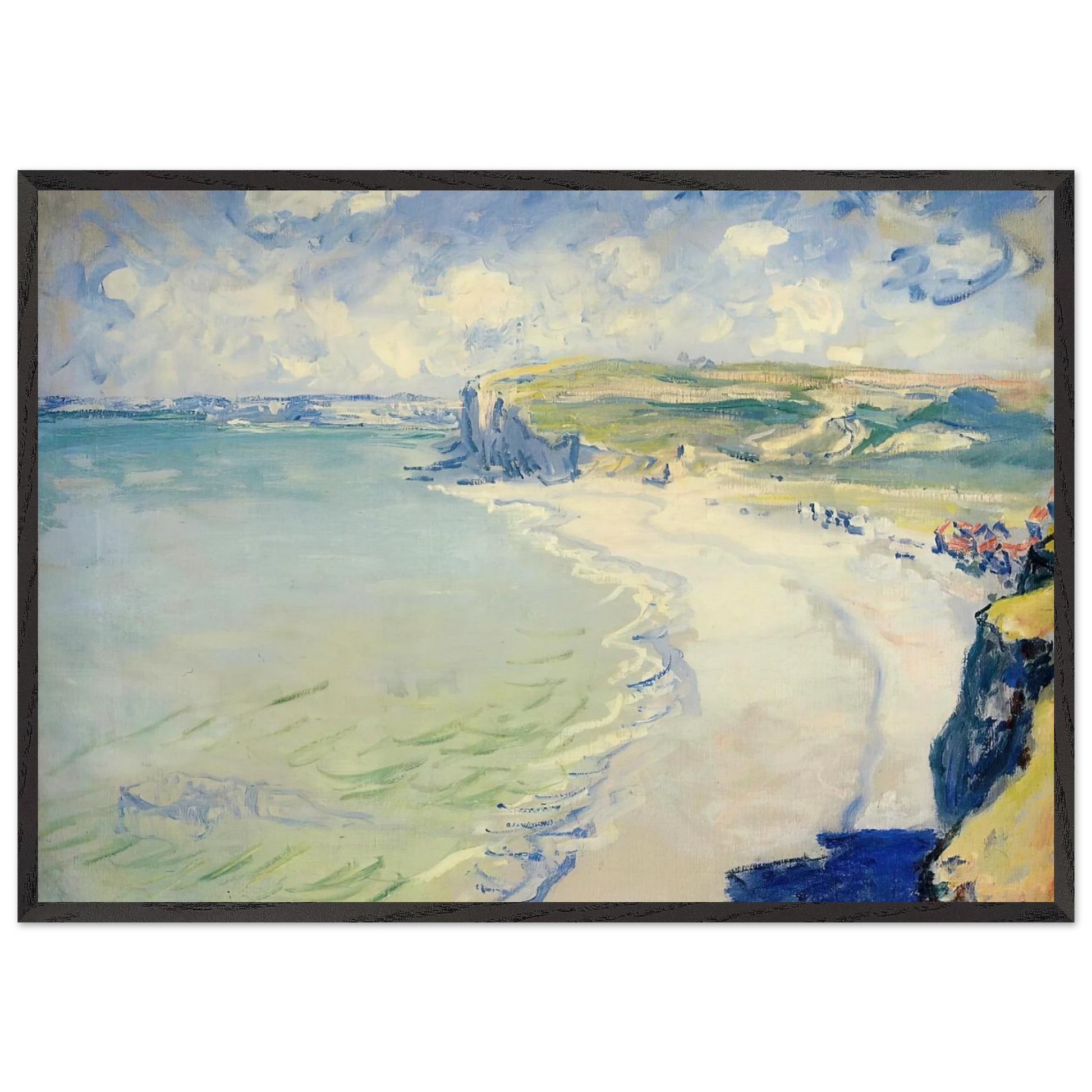 The Beach at Pourville - claude monet Framed Art Print – Black Wooden Frame - Default Title - -Framed Art Print