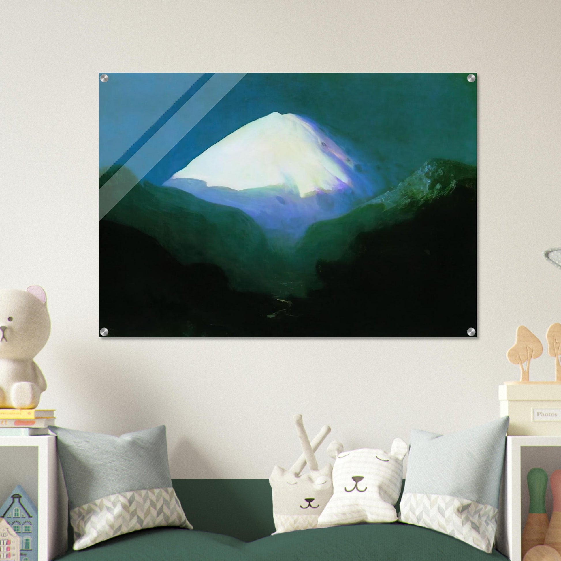 Elbrus. Moonlit Night - Arkhyp Kuindzhi Acrylic Print - 70x100 cm / 28x40″ inches | Arkhyp Kuindzhi Wall Art | Arkhyp Kuindzhi Prints
