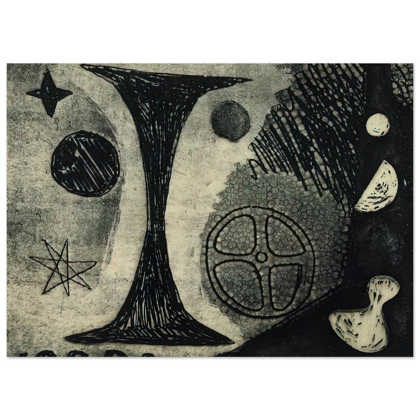 Alexander Calder - THE BIG I 1944 Fine Art Poster - 75x100 cm / 30x40 inches