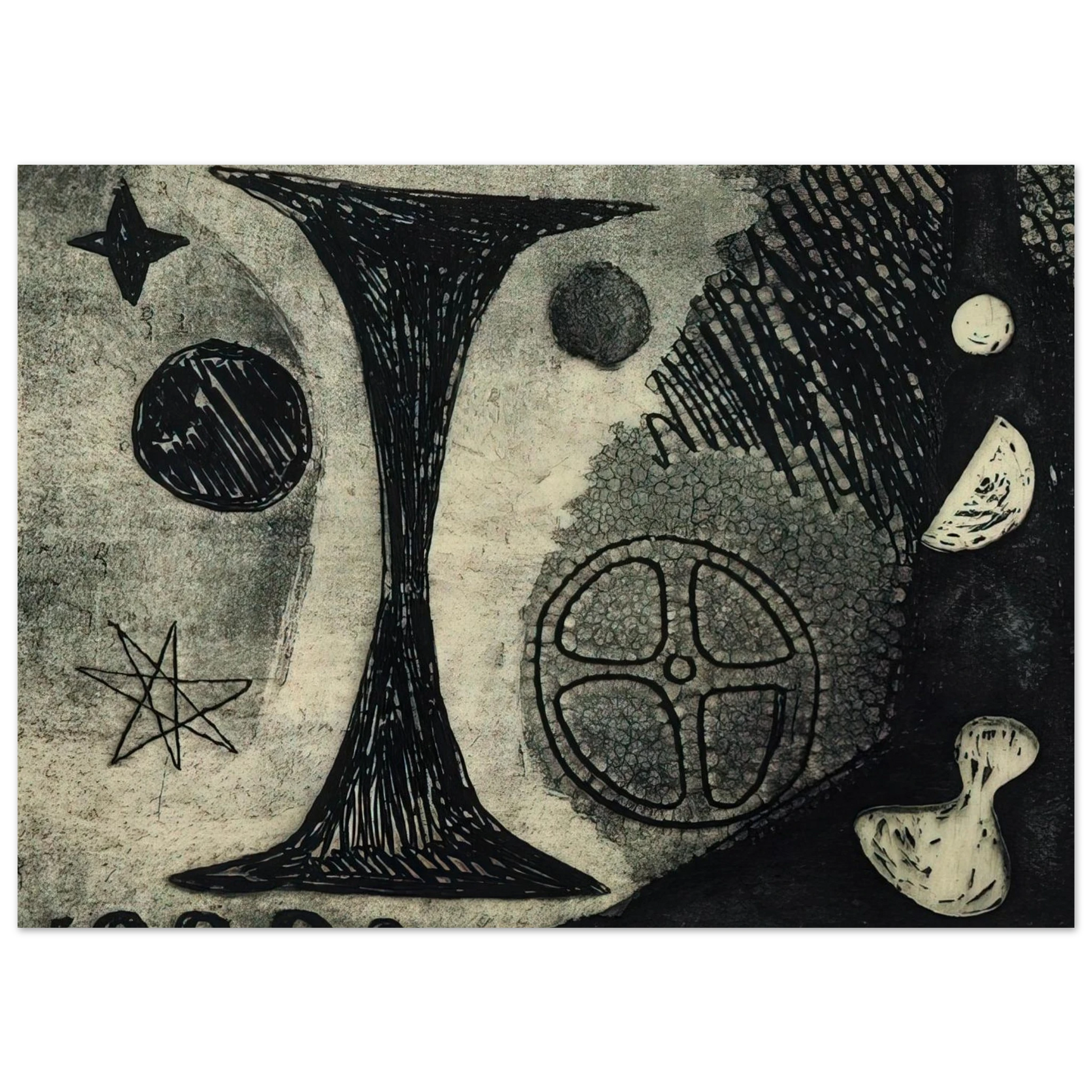 Alexander Calder - THE BIG I 1944 Fine Art Poster - 75x100 cm / 30x40 inches