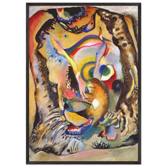PAINTING ON LIGHT GROUND 1916 - Wassily Kandinsky 70x100 cm / 28x40 inches Framed Art Print – Black Wooden Frame