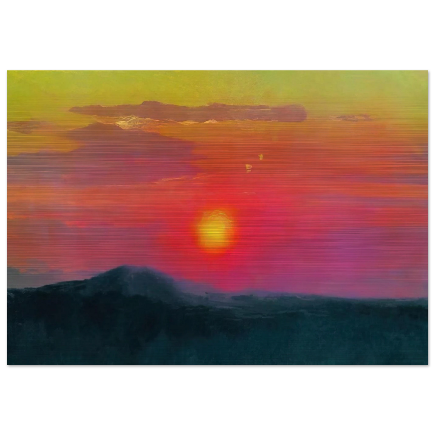 Red sunset - Arkhyp Kuindzhi Brushed Aluminum Print - 70x100 cm / 28x40 inches | Arkhyp Kuindzhi Aluminum Print | Arkhyp Kuindzhi Prints