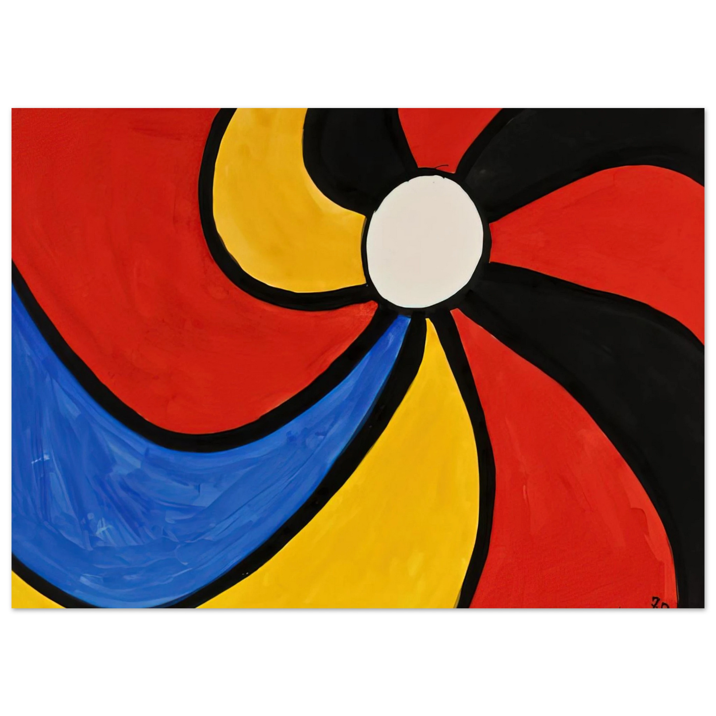 Alexander Calder - THE BIG WHEEL 1970 Fine Art Poster - 75x100 cm / 30x40 inches