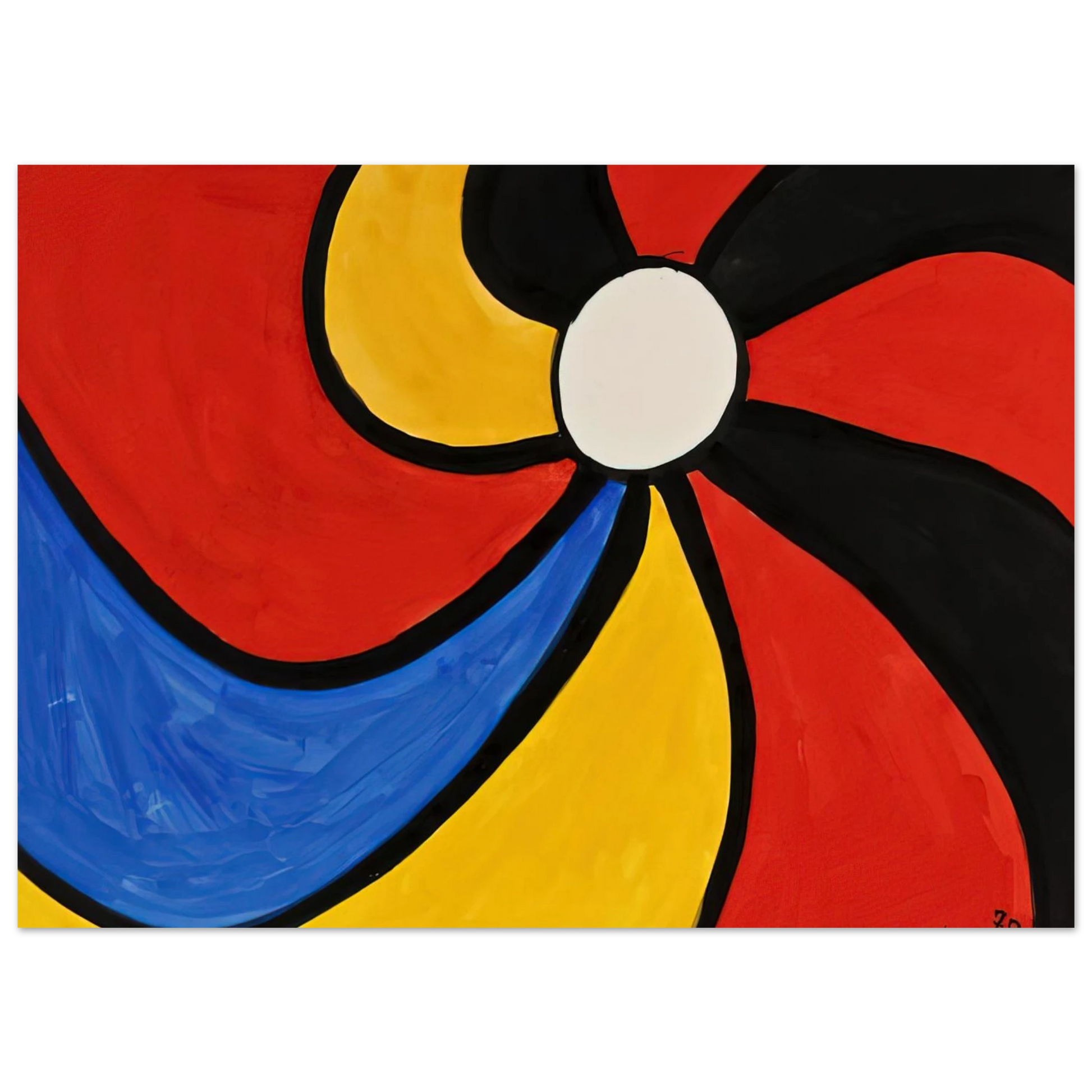 Alexander Calder - THE BIG WHEEL 1970 Fine Art Poster - 75x100 cm / 30x40 inches