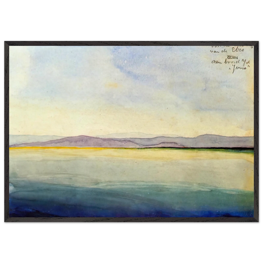 THE SEA AT THE MOUTH OF THE EBRO - MC Escher Framed Art Print – Black Wooden Frame - Default Title - -Framed Art Print