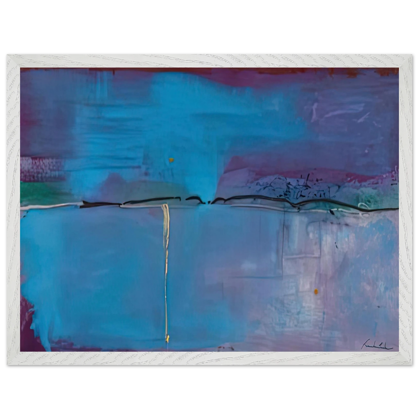 Helen Frankenthaler - Zone Blue, 1994- Wall Art - 30x40 cm / 12x16 inches - Premium Wooden Framed Poster With Fine Art Paper - Wood frame