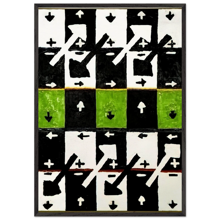 An Influence of the Earths Motion on Optical Phenomena - 1961 - Alfred Jensen 70x100 cm / 28x40 inches Framed Art Print – Black Wooden Frame