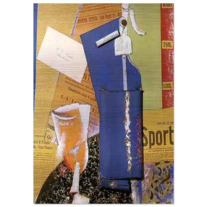 STILL LIFE WITH SYPHON SODA WATER 1914 - Carlo Carra Brushed Aluminum Print - 70x100 cm / 28x40 inches | Carlo Carra Aluminum Print | Carlo Carra Prints