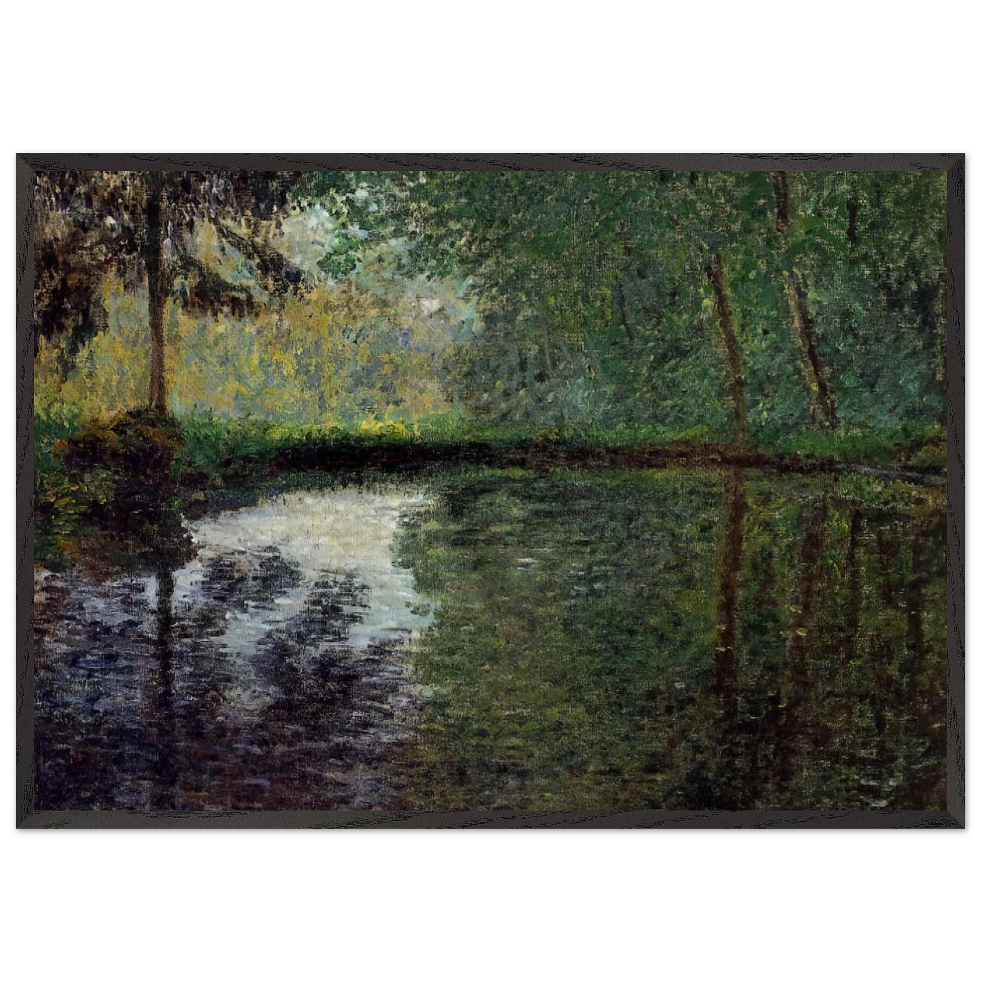 The Pond at Montgeron 2 - claude monet Framed Art Print – Black Wooden Frame - Default Title - -Framed Art Print