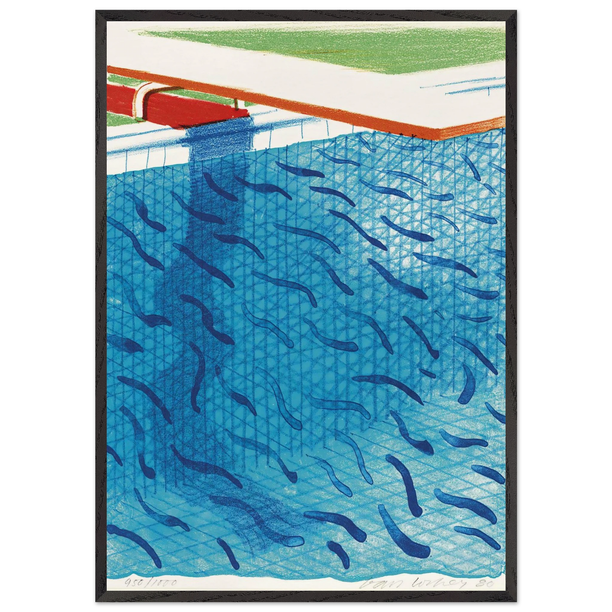 David Hockney N6 - David Hockney 70x100 cm / 28x40 inches Framed Art Print – Black Wooden Frame | David Hockney Art | Artwork by David Hockney