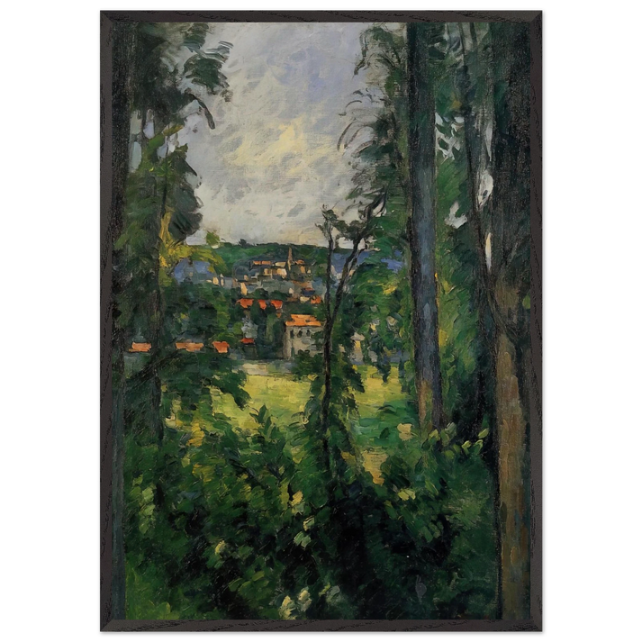 Auvers View from Nearby - Paul Cezanne 70x100 cm / 28x40 inches Framed Art Print – Black Wooden Frame