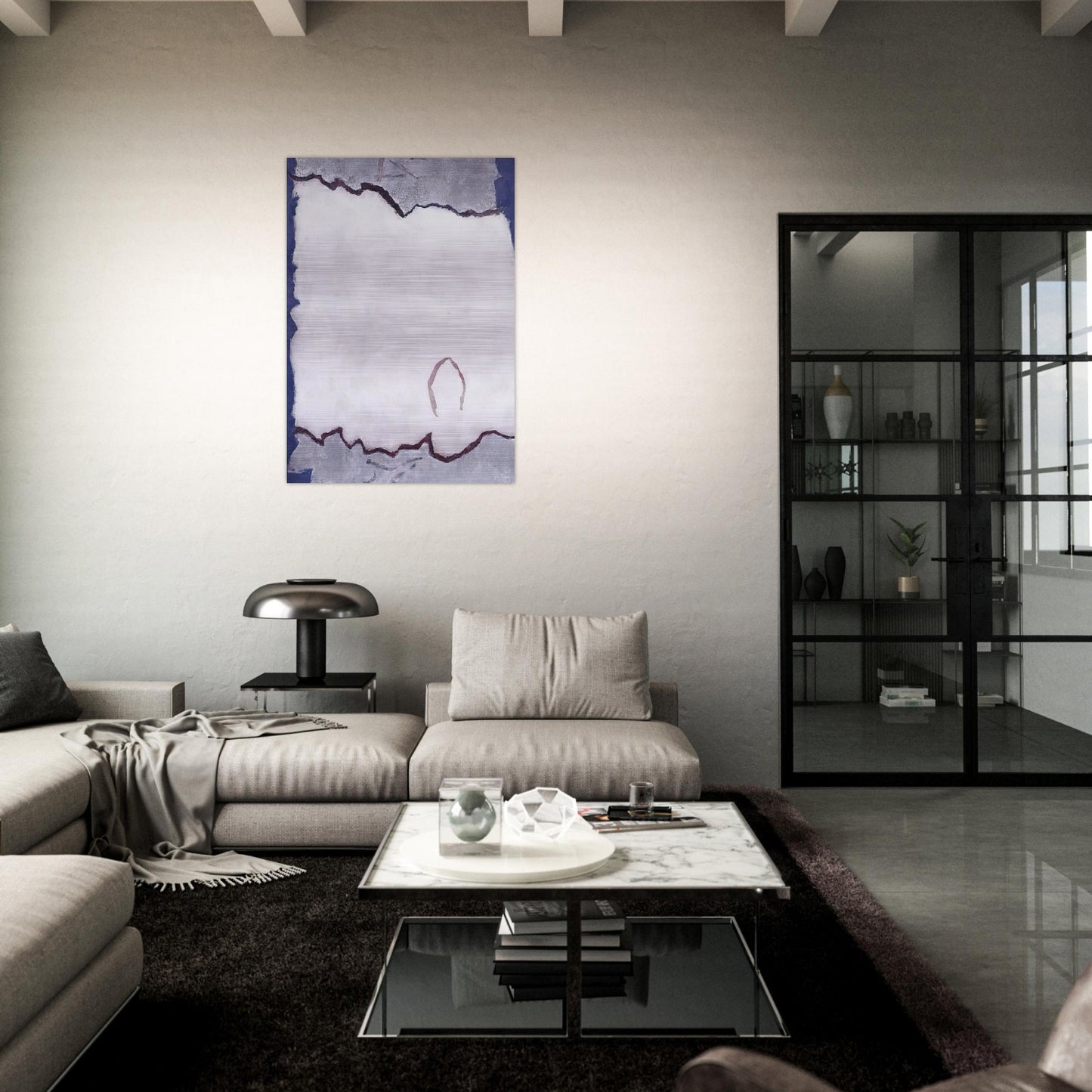 Edge of White Dawn #1 - 1982 - Theodoros Stamos Brushed Aluminum Print - 70x100 cm / 28x40 inches | Theodoros Stamos Aluminum Print | Theodoros Stamos Prints