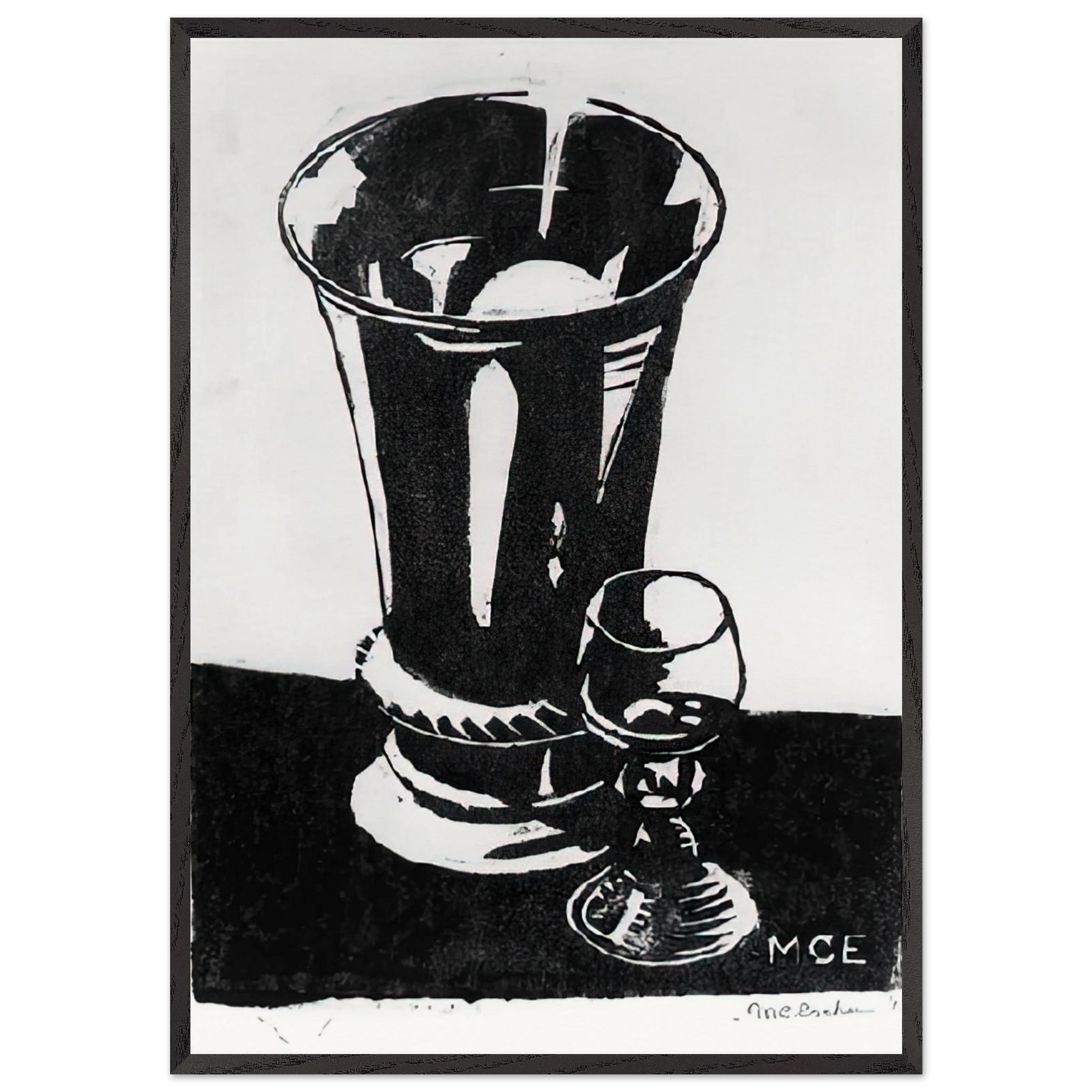 STILL LIFE 1917 - MC Escher Framed Art Print – Black Wooden Frame - Default Title - -Framed Art Print