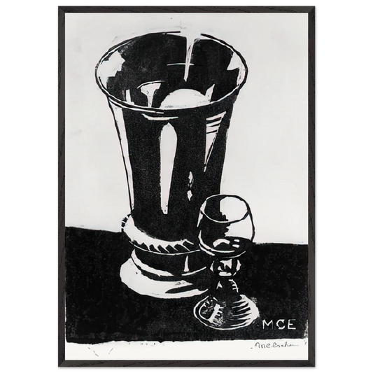 STILL LIFE 1917 - MC Escher Framed Art Print – Black Wooden Frame - Default Title - -Framed Art Print