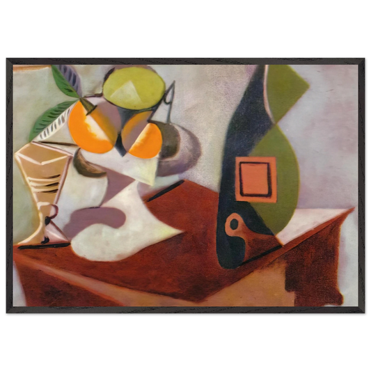 Still life with lemon and oranges - Pablo Picasso Framed Art Print – Black Wooden Frame - Default Title - -Framed Art Print